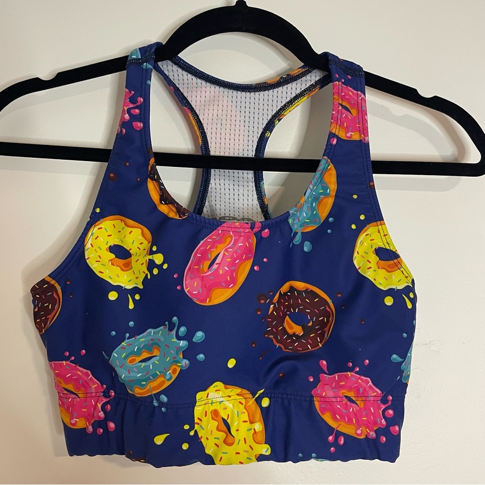 Colorful Boa Donut Print Sports Bra